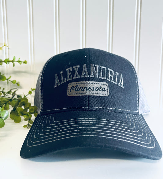 Black Alexandria hat/ Grey accent