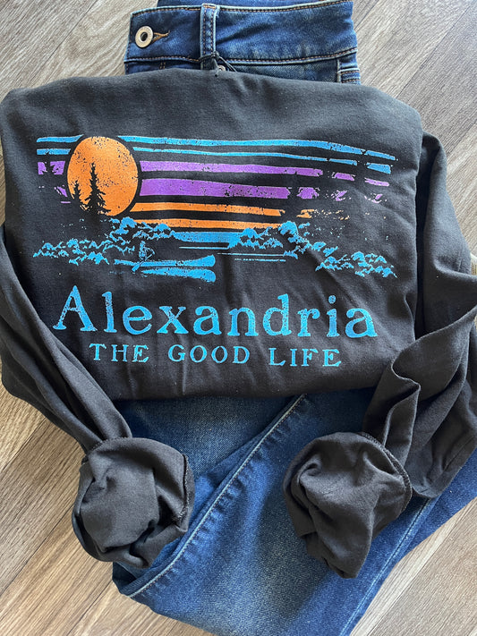 Long Sleeve Alexandria Tee/ Black