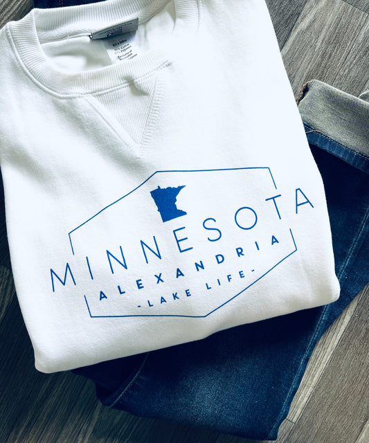 White MN Alexandria Sweatshirt