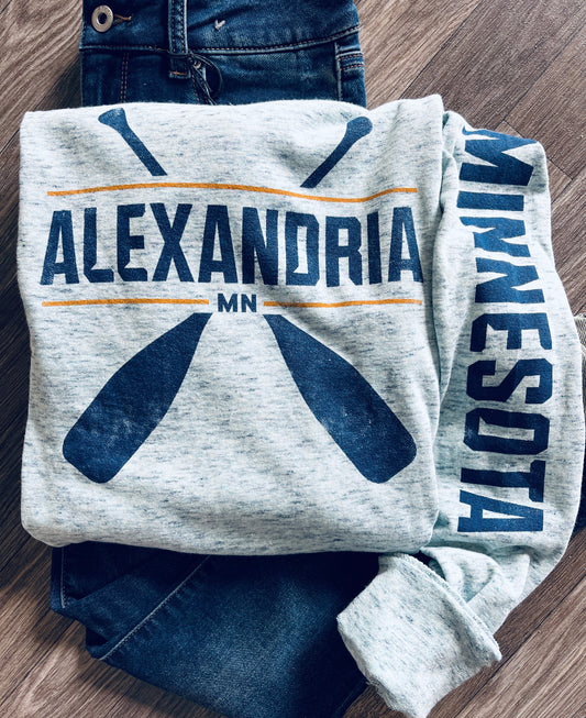 Heathered Mint Alexandria Crew Neck Sweatshirt
