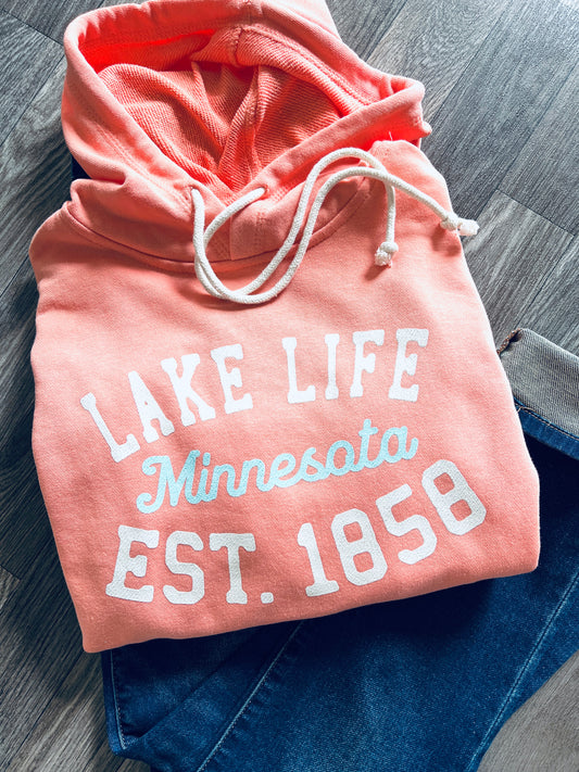 Peach Lake Life Hoodie