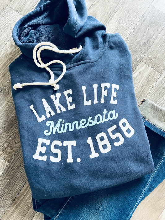 Navy Lake Life Hoodie