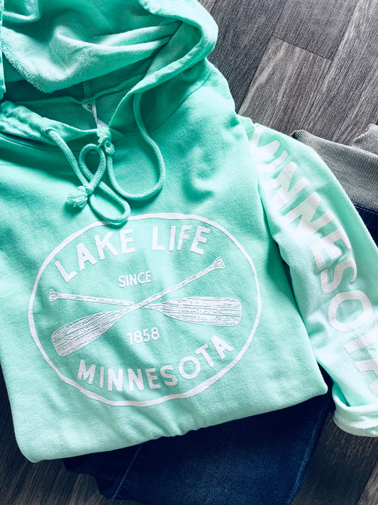 Mint Lake Life Lightweight Long Sleeve Hoodie